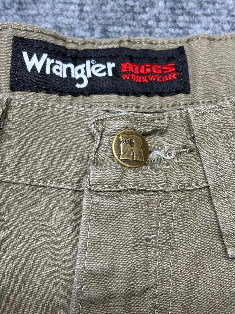 Wrangler Riggs Workwear Mens Tan Ripstop Double Knee Cargo Work Pants 33 X 32